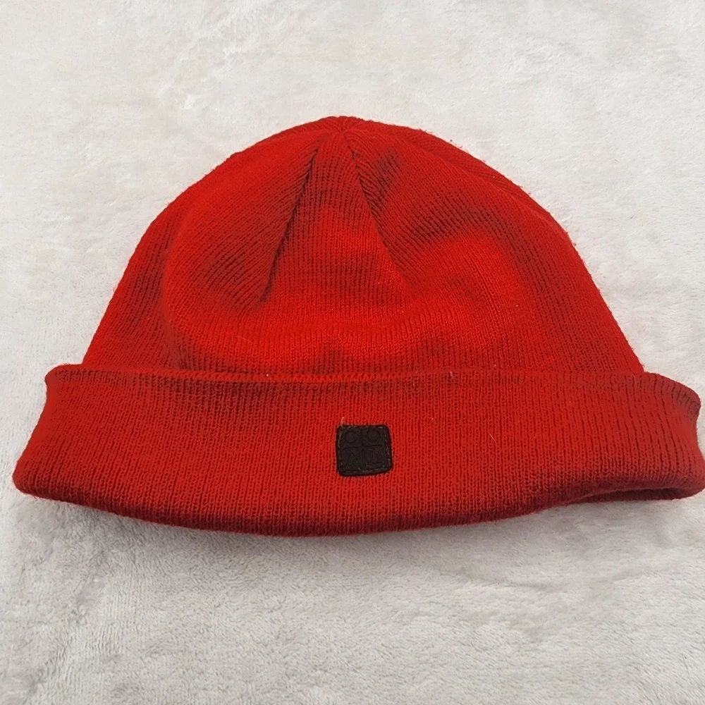 VINTAGE Coal Hat Beanie One Size Red‎ Knit Cuffed Slouch Fit Skate Skater Mens